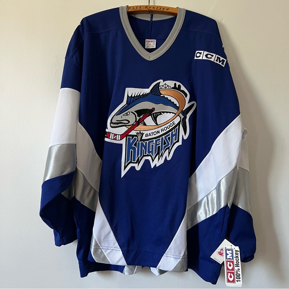 Rare! Vintage Deadstock Baton Rouge Kingfish CCM Hockey Jersey ECHL